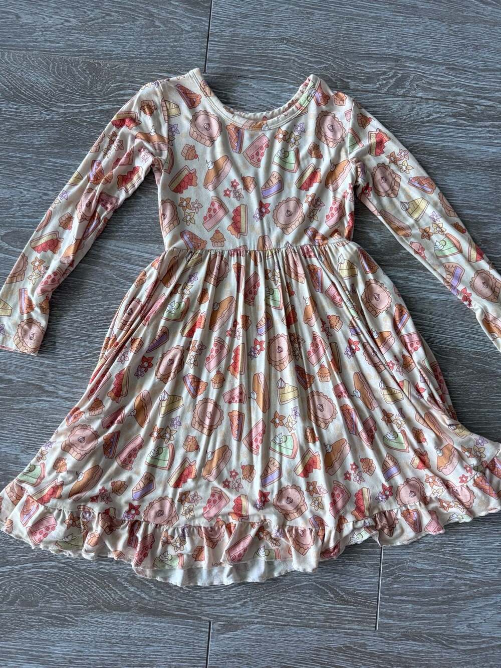 Dream Big Little Pie Long Sleeve Twirl Dress Size 5/6T